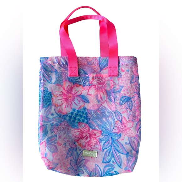 Lilly Pulitzer Pink Isle Snappy Turtle Mesh Shopper's Tote - Picture 1 of 4